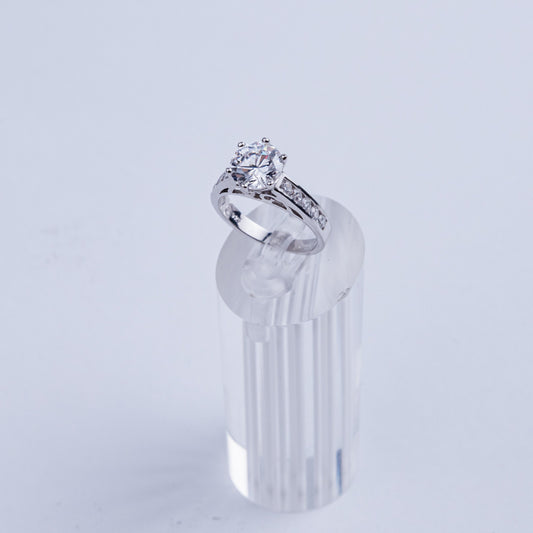 ANILLO SOLITARIO PLATA