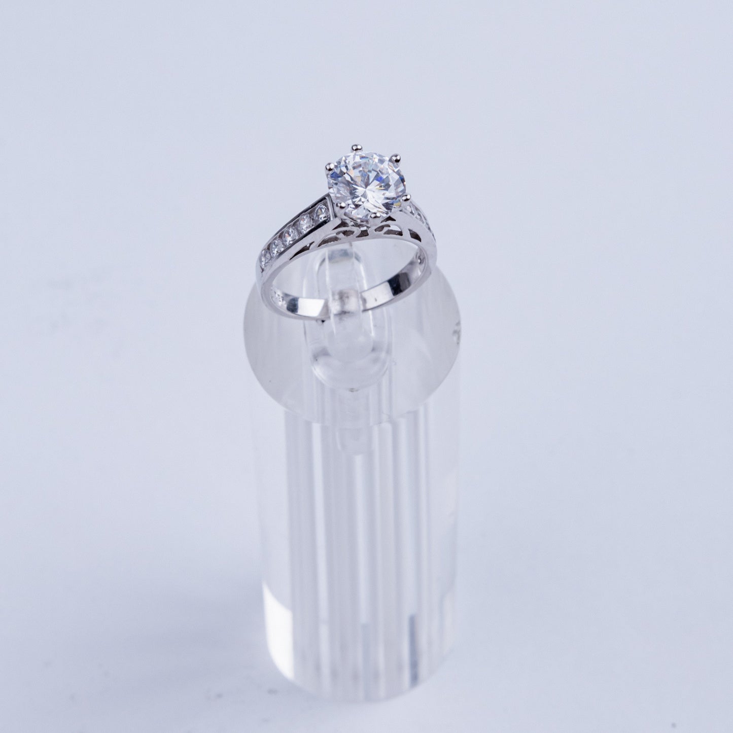 ANILLO SOLITARIO PLATA