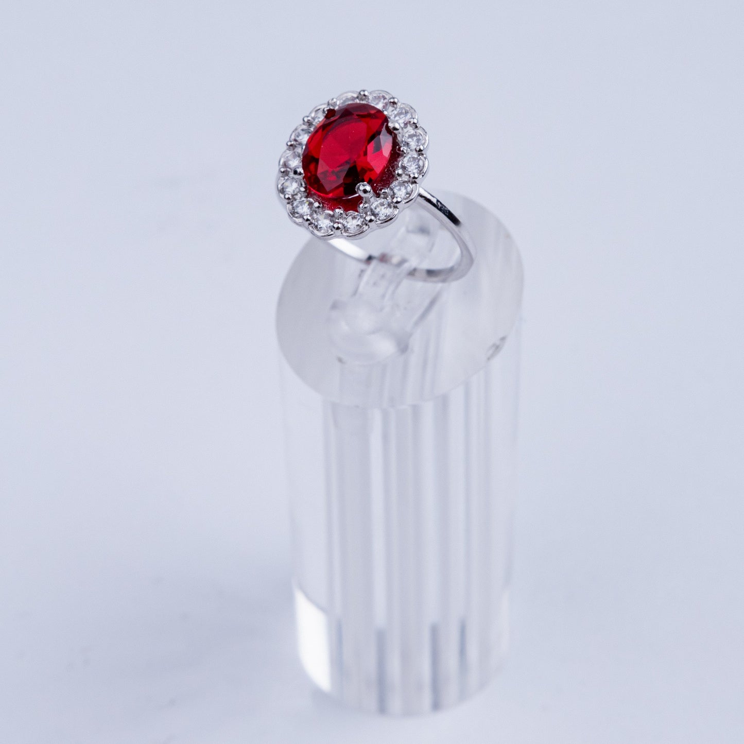 ANILLO RUBI PLATA