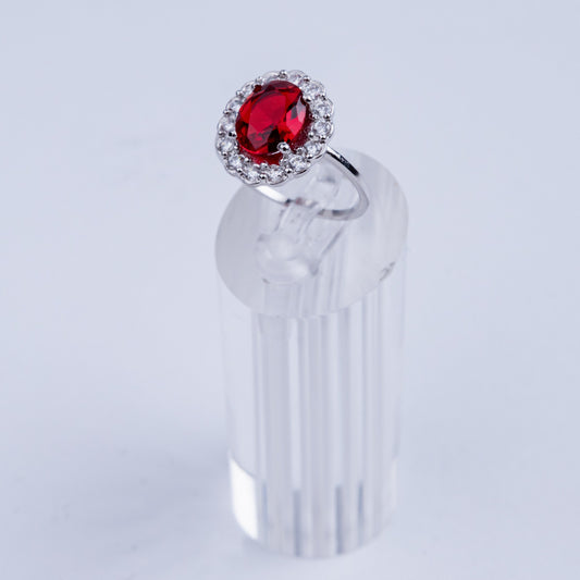 ANILLO RUBI PLATA