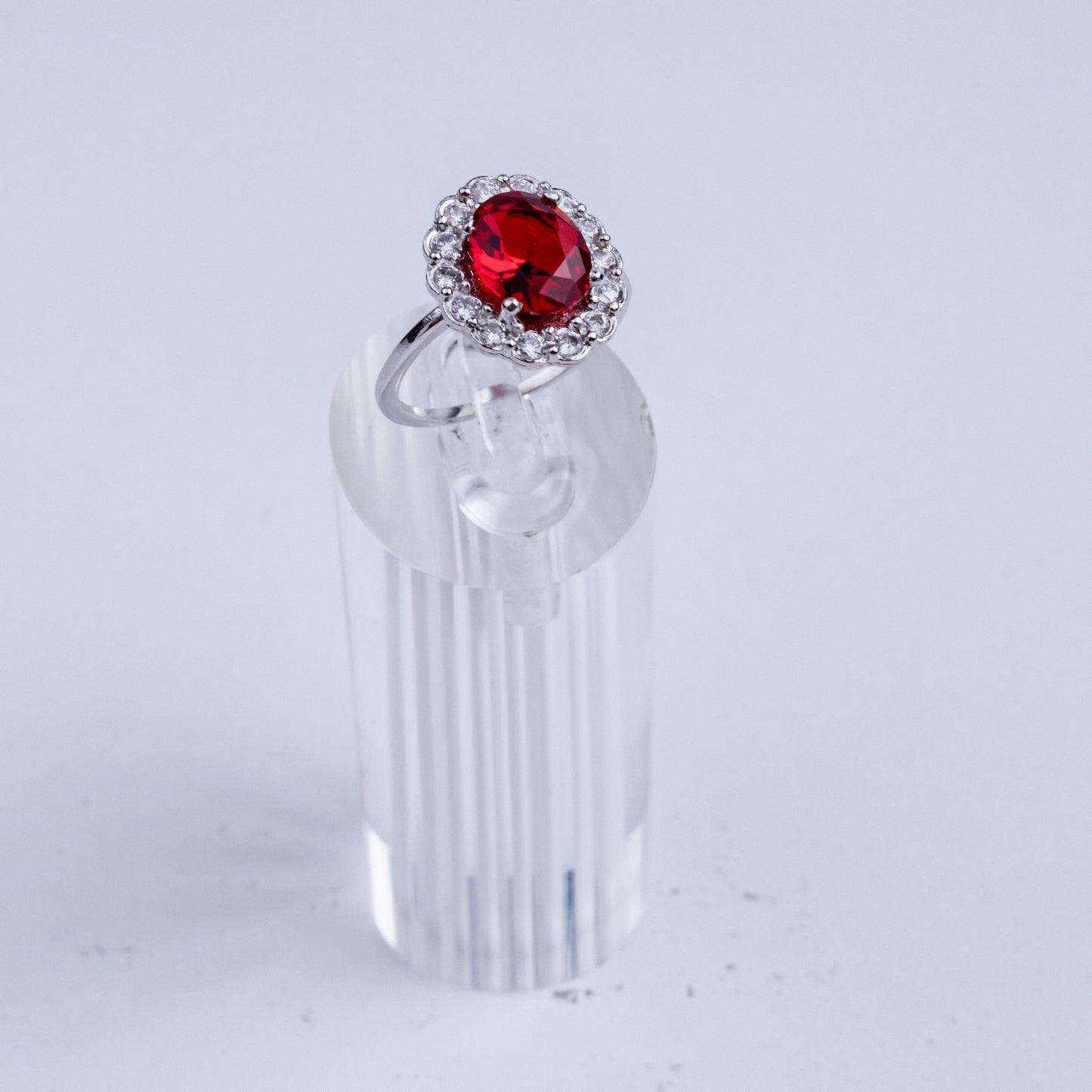 ANILLO RUBI PLATA