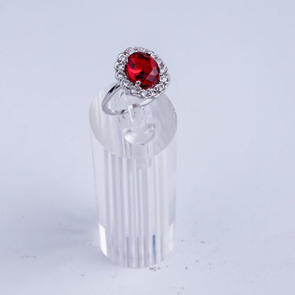 ANILLO RUBI PLATA