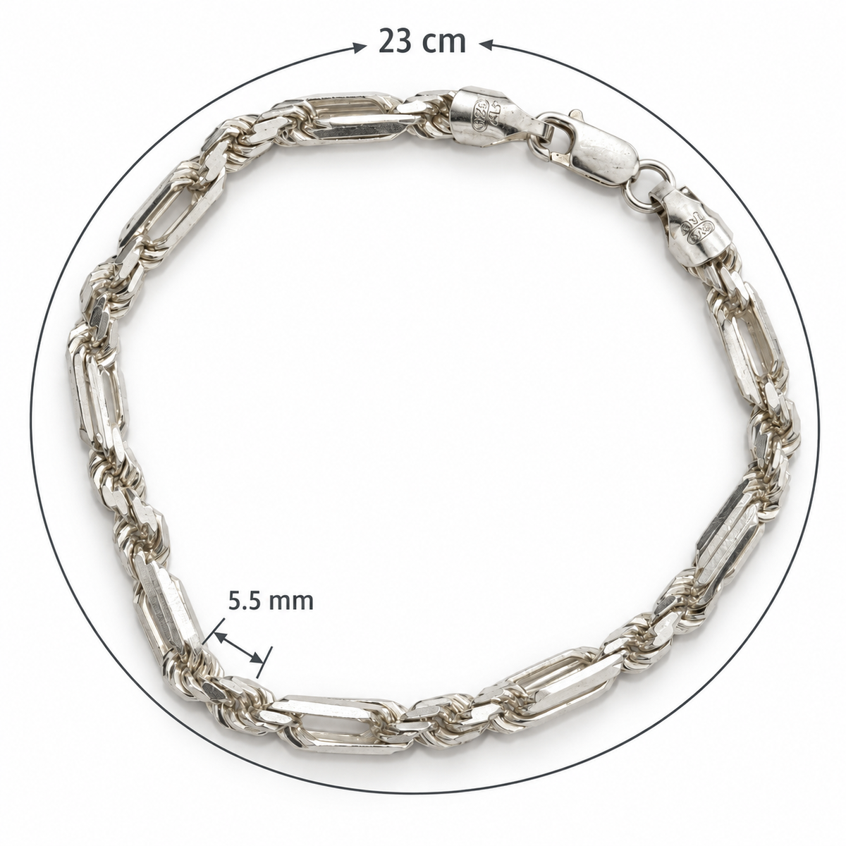 PULSO TORZAL FÍGARO PLATA .925