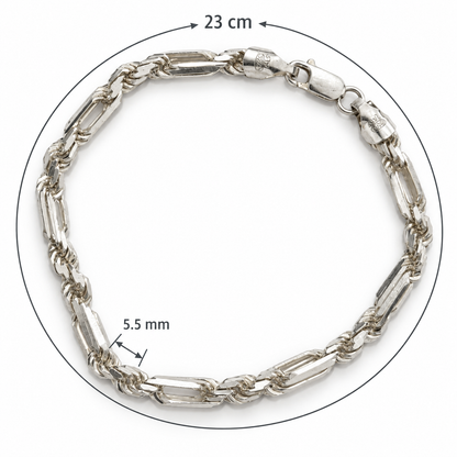 PULSO TORZAL FÍGARO PLATA .925