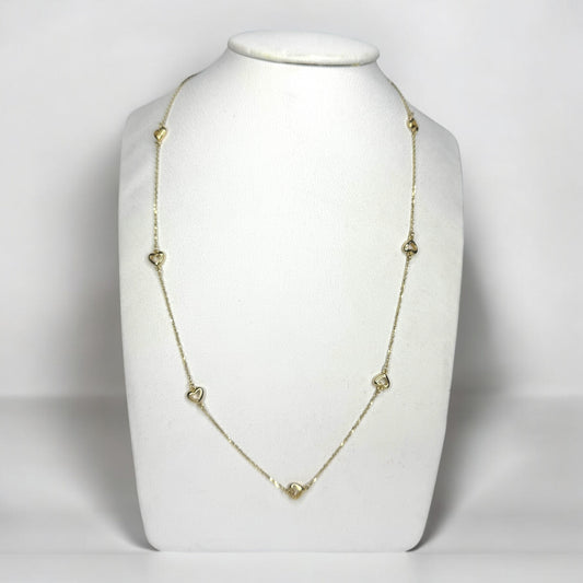 Gargantilla Corazones 14k