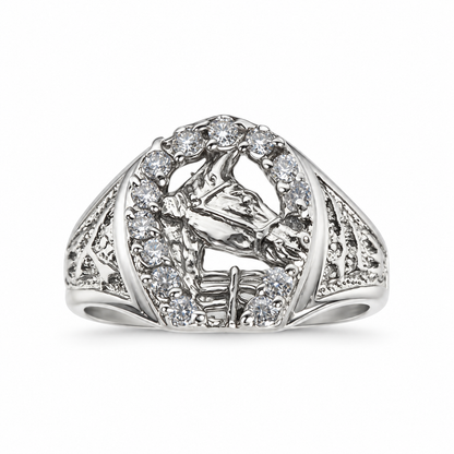 ANILLO CABALLO C/P GRABADO A LOS COSTADOS