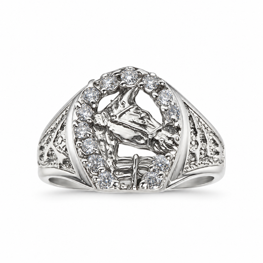 ANILLO CABALLO C/P GRABADO A LOS COSTADOS