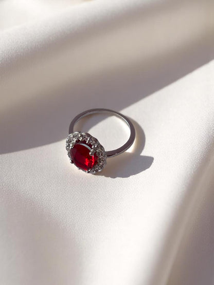 ANILLO RUBI PLATA