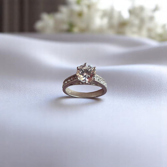 ANILLO SOLITARIO PLATA