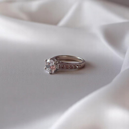 ANILLO SOLITARIO PLATA