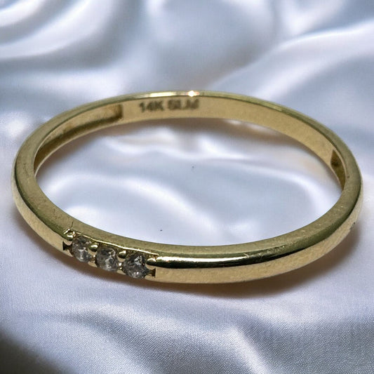 ANILLO DAMA 3 ZIRCONIAS 14K