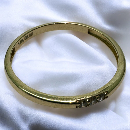 ANILLO DAMA 3 ZIRCONIAS 14K