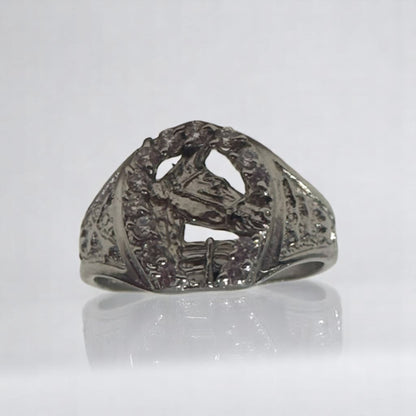 ANILLO CABALLO C/P GRABADO A LOS COSTADOS