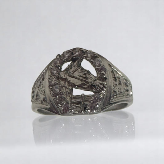 ANILLO CABALLO C/P GRABADO A LOS COSTADOS